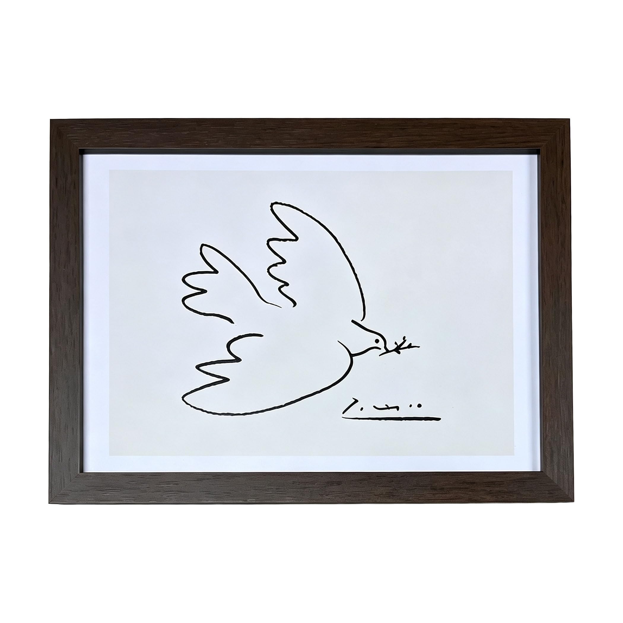 Amazon.co.jp: HAMILO ピカソ 鳩 絵画アートフレーム 額付き 木製枠